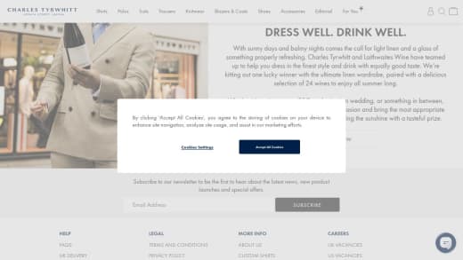 Charles Tyrwhitt Linen Wardrobe and Laithwaites Wine Selection