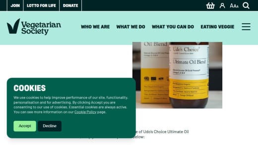 Udo's Choice Ultimate Oil Blend Bottle