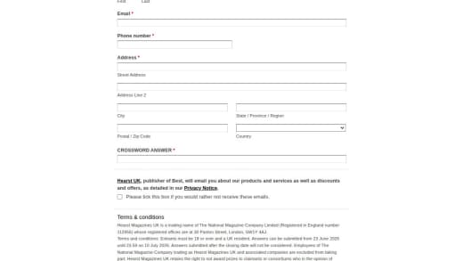 Magazine Crossword Issue Cash Prizes