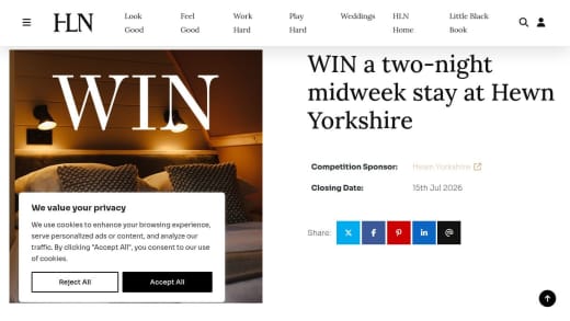 Two Night Midweek Stay For Two At Hewn Yorkshire