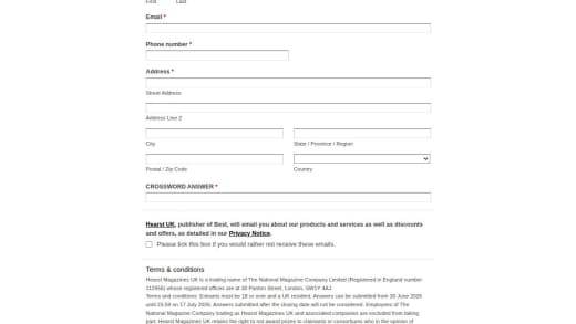Magazine Crossword Cash Prizes