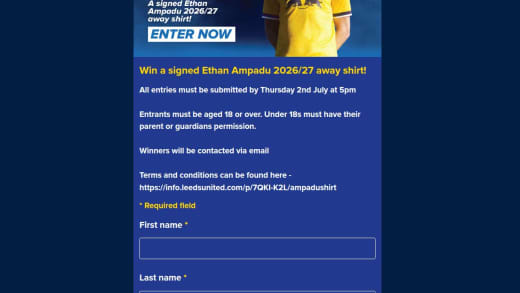 Leeds United Away Shirt Signed Ethan Ampadu