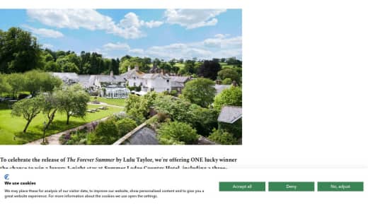 Luxury One Night Stay at Summer Lodge Country Hotel