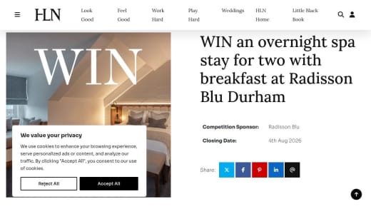 Overnight Spa Stay For Two At Radisson Blu Durham