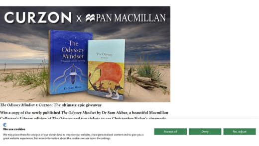 The Odyssey Mindset Book And Curzon Cinema Tickets