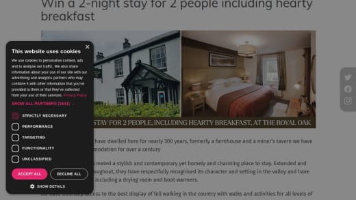 Stay In Lake District For Two People