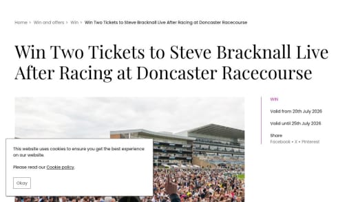 Tickets To Doncaster Horse Racing And Steve Bracknall DJ Set