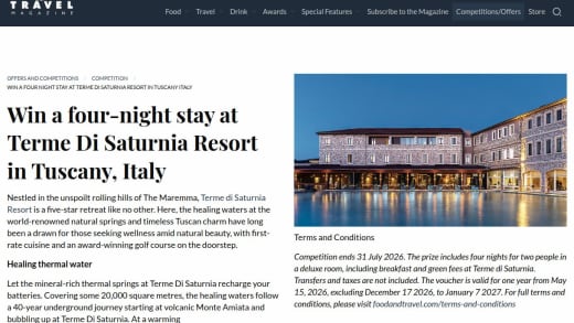 Four-Night Stay At Terme Di Saturnia Resort In Tuscany, Italy