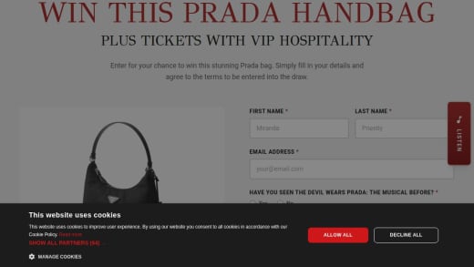 Prada Handbag And West End Musical Tickets
