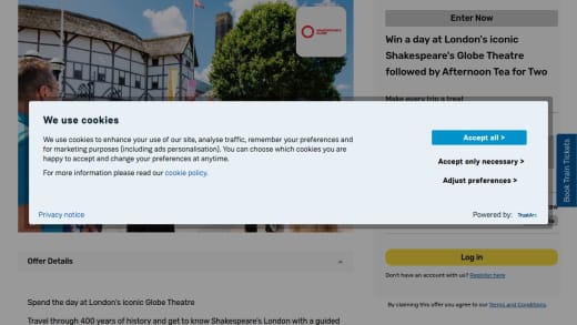 Shakespeare's Globe Theatre Tour And Afternoon Tea For Two