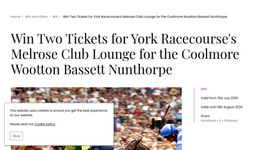 Melrose Club Lounge Tickets For York Horse Racing