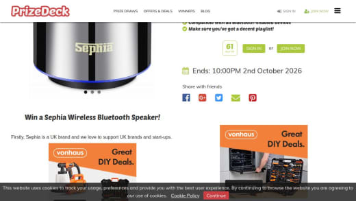 Sephia Wireless Bluetooth Speaker