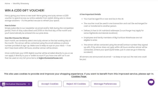 Big Furniture Warehouse Voucher