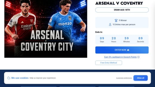 Matchday Package For Arsenal vs Coventry City
