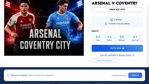 Matchday Package For Arsenal vs Coventry City
