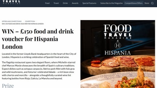 Hispania Restaurant Voucher