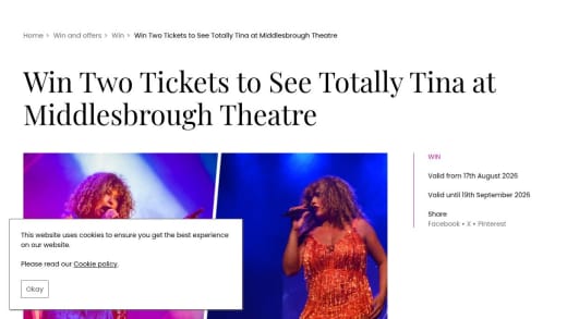 Tickets To Totally Tina At Middlesbrough Theatre