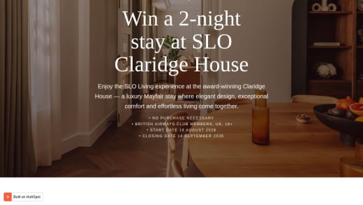 Two-Night Stay At Slo Claridge House Mayfair
