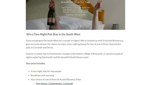 Two-Night Pub Stay With St Austell Brewery