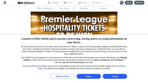 Pair Of Premier League Hospitality Tickets