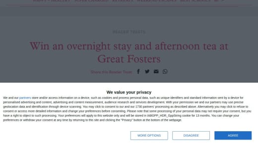 Overnight Stay And Afternoon Tea At Great Fosters