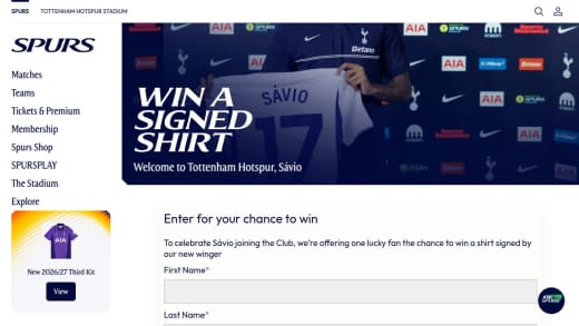 Tottenham Hotspur Shirt Signed By Sávio