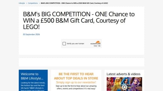 £500 B&M Gift Card + Lego Set Bundle