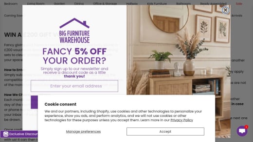 £200 Voucher For Big Furniture Warehouse