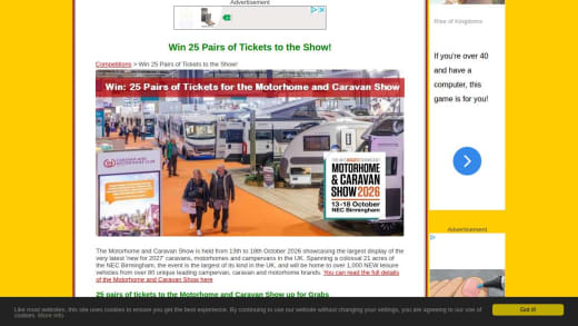 Pair Of Tickets To The Motorhome & Caravan Show