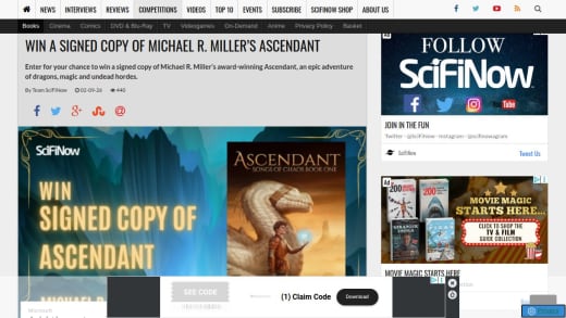 Signed Copy Of Michael R. Miller's Ascendant