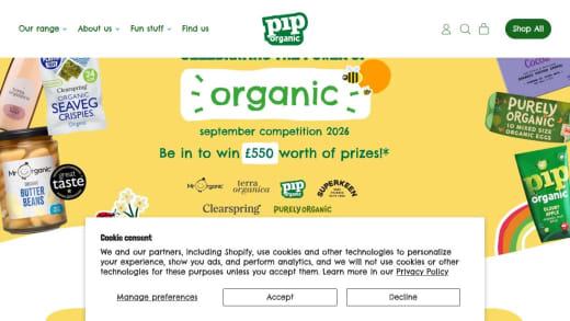 Organic Bundle From Pip Organic, Clearspring, Mr Organic & Others
