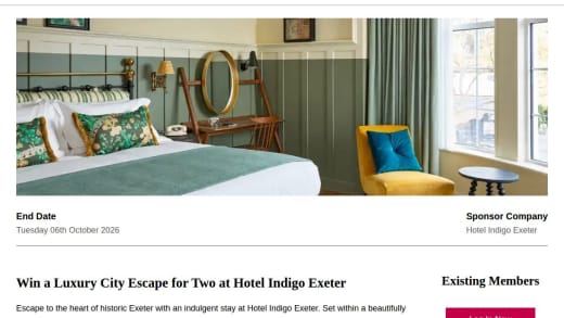 Luxury City Escape For Two At Hotel Indigo Exeter