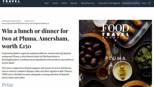 Lunch Or Dinner For Two At Pluma, Amersham