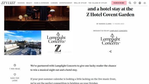 Tickets To Lamplight Concerts And Hotel Stay