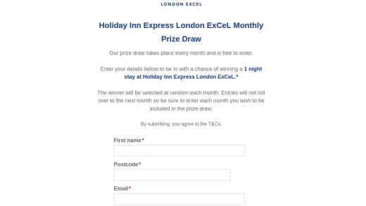 One Night Stay At Holiday Inn Express London Excel