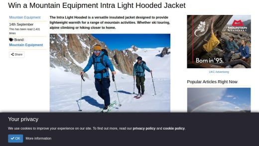 Mountain Equipment Intra Light Hooded Jacket