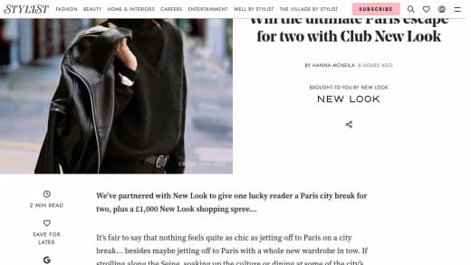 Two-Night Trip To Paris And £1,000 New Look E-Gift Card