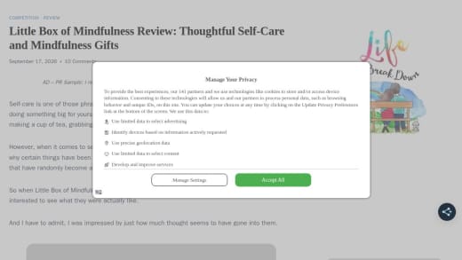Self Care Box From Little Box Of Mindfulness