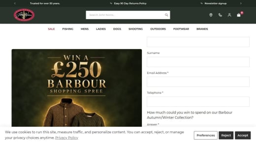 £250 To Spend On Barbour At John Norris