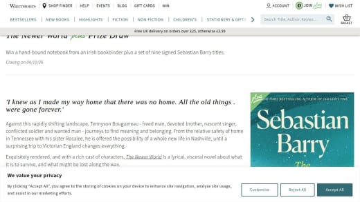 Hand-Bound Notebook & A Set Of Nine Signed Sebastian Barry Titles