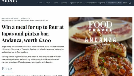 Meal For Up To 4 At Andanza