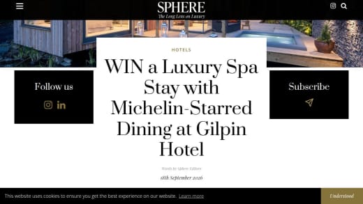 Luxury Spa Stay At Gilpin Hotel