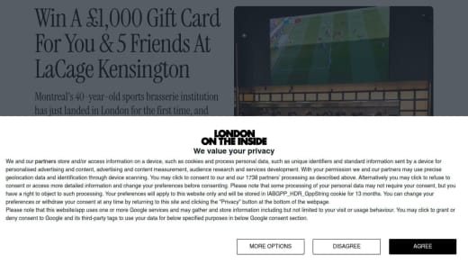 £1,000 Gift Card For LaCage Kensington