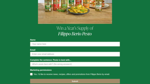 Year's Supply Of Filippo Berio Pesto