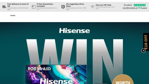 Hisense 65” RGB MiniLED TV & Wireless Home Cinema System