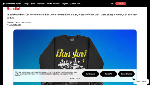 Bon Jovi Slippery When Wet Merchandise And Vinyl Bundle