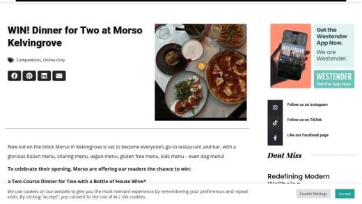 Italian Dinner For Two At Morso
