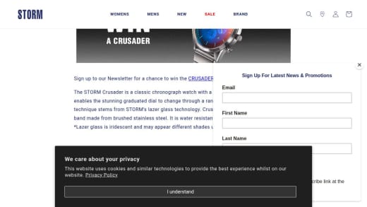 Storm Crusader Lazer Blue Watch