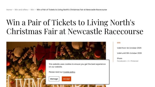 Pair Of Tickets To Living North Christmas Fair
