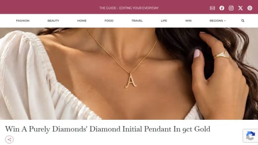 Diamond Initial Pendant In 9ct Gold
